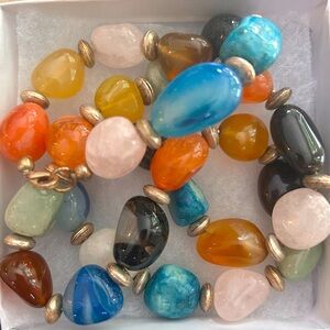 Multicolor long length necklace